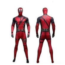 (140 cm) Superhero Dead pool Costume Adults Kids Halloween Cosplay Jumpsuit Bodysuit with Accessories