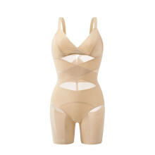 (Skin color boxer, S) Women's Postpartum Shaping Bodysuit with Mesh: Tummy Control, Waist Slimming, Hip Lifting & Body Shaping Kit