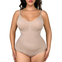 (Skin color, S) Seamless Women's Bodysuit Shapewear with Triangle Ab Control, Butt Lift & Shaping Tight Fit