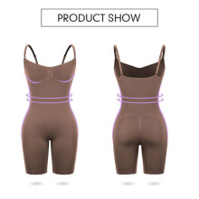 (Brown flat angle style, 5XL) Formgebender Body mit Trägern, Po-Lifting-Shorts, Bauchweg-Shapewear-Body