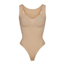 (Wide shoulder strap thong skin, XL) Seamless Strapless Bodysuit for Women, Tummy Control Body Sculpting Shapewear