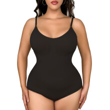 (Black, 4XL) Nahtloser Damen-Shapewear-Body mit dreieckiger Bauchkontrolle, Po-Lifting und formender, eng anliegender Passform