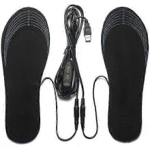 Heated Insoles, Electric USB Powered Foot Warmer, Winter Warm Socks Feet Heater Shoe Insole for Hunting Fishing Hiking Camping, Washable to Cut (EU 40