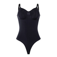 (Black thong style, 7XL/8XL) Sømløs åpen skrittformende kroppsformer, slankende bodysuit for kvinner for kroppsforming