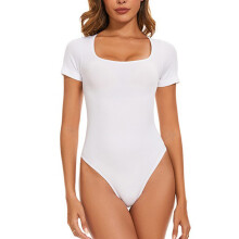 (White, XXL) Sömlös magkontrollbody: Midjeformare, Rumplyft, Kortärmade ytterkläder, Mångsidig shapewear