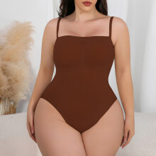 (Dark brown, L) Pure Desire Sexy Triangel-Body ohne Träger, nahtlos, eng anliegende Innenschicht