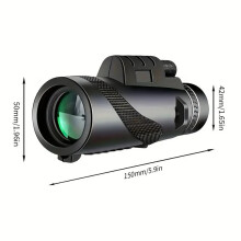 (80X100 Black) 80x100 HD-Nachtsichtmonokular, professionelles Smartphone-Fernglas-Set mit hoher Vergrößerung