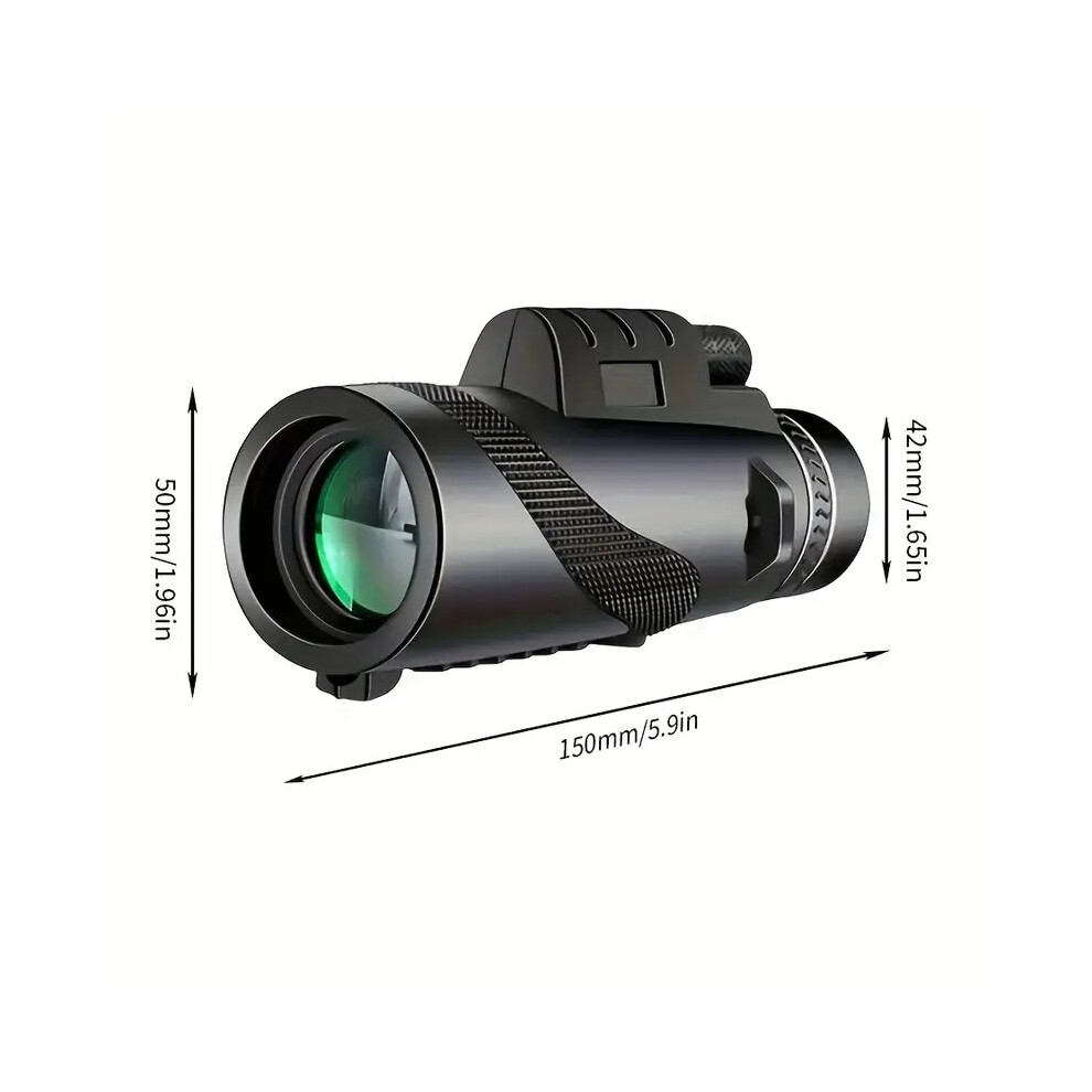 (80X100 ) 80X100 Hd Night Vision Monocular, High Magnification Professional Smartphone Outdoor Binoculars Kit Black 3523678352310