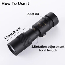 (Green 10-500X40) Monokulær 10-500X40 Zoom HD Profesjonell Bærbar Smarttelefon Utendørs Kikkertsett