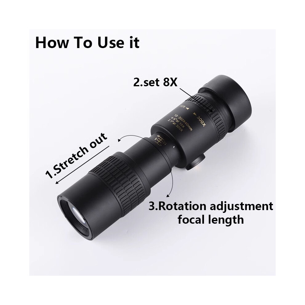 (Green 10-500X40) Monocular 10-500X40 Zoom HD Professional Portable Smartphone Outdoor Binoculars Kit-image-OPC-PWHVCR5-NEW