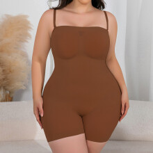 (Light brown square, L) Pure Desire Sexy Triangel-Body ohne Träger, nahtlos, eng anliegende Innenschicht