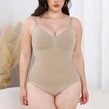 (Skin color, XL/2XL) Women's Seamless Tummy Control Bodysuit Body Shaper Slimming Shapewear Underwear