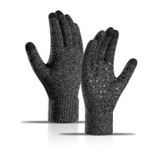 (GRAY) Winter Heating Gloves Hand Warmer Touch Screen Outdoor Cycling Hiking Camping Article Accessories
