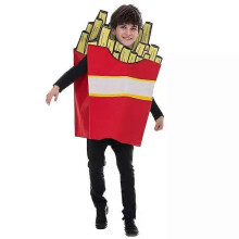 (Kid Size) Unisex Funny Food Outfits Cosplay Adult French Fries Fancy Dress Costume Kids