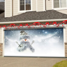 Christmas garage door hanging cloth outdoor 1 piece