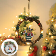Christmas wreath with lights vine pendant door decoration