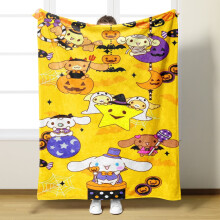 Hello Kitty Halloween Throw Blanket Flannel Fleece 60x80