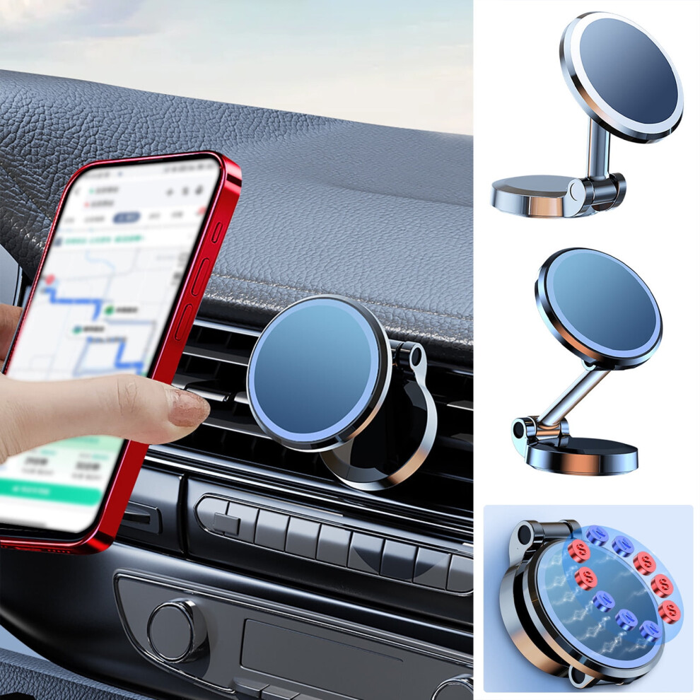 Jacenvly Magnetic Car Phone Holder 360 Dashboard Silver 946140159409
