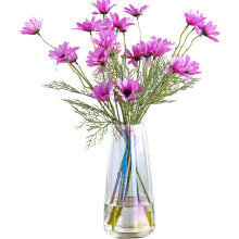 Accessoires décoratifs modernes pour la maison et le bureau, vase élégant à fleurs soufflées avec revêtement coloré brillant, design en forme