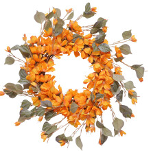 Couronne automnale décorative, diamètre 56 cm, fleurs artificielles multicolores en soie pour une couronne de récolte de Thanksgiving, design