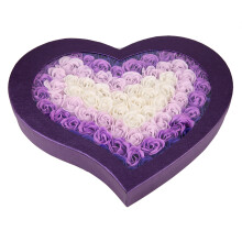 Rose di sapone profumate, fiori artificiali in scatola a forma di cuore, include un orsetto di peluche per un tocco di dolcezza, regalo romantico