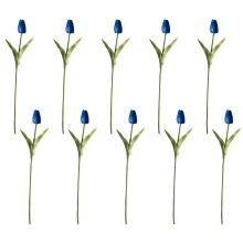 Flores artificiales para decoración de cualquier ocasión, tulipanes artificiales con hojas verdes, impermeables y de bajo mantenimiento, ideales