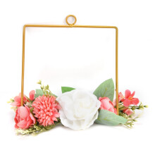 Couronne florale en fer forgé, guirlande de fleurs artificielles pour décoration de mariage et de fête, décoration suspendue avec fond photo