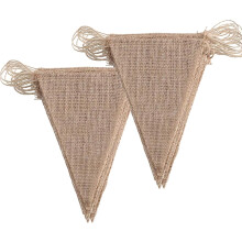 Individuell gestaltbares DIY-Banner, Partydekoration, Hochzeitsdeko mit einfach aufzuhängendem, wiederverwendbarem Jute-Wimpel, personalisierte,
