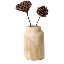Vase en bois unique, fait main, objet de décoration rustique en bois naturel, idéal pour les compositions florales fraîches ou séchées dans un