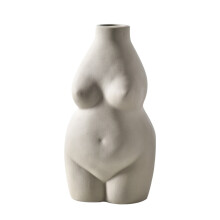 Ornement esthétique, vase en céramique de 19 cm de haut, de forme corporelle, mélange de style bohème et moderne, avec un design unique et des