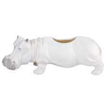 Sculpture décorative d'hippopotame, jouet éducatif en résine, figurine miniature pour plantes aromatiques, corps creux avec trou de drainage,