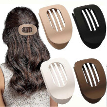 (Brown) Square Flat Hair Clips for Women Girls - Strong Hold Lay Down Claw Clamps Hair Barrettes Alligator Clip for Thick Thin Hair