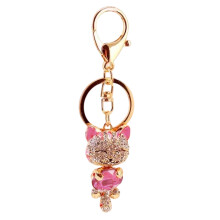Porte-clés chat scintillant, bijou unique et charmant, accessoire idéal pour les amoureux des animaux. Pendentif chat porte-bonheur incrusté de