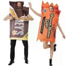 (Peanut Butter Cup) Adult Peanut Butter Cup & Chocolate Bar Couples Costume
