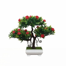 Viehättävä keinotekoinen bonsai-puu, kirkkaanväriset mini-väärennetyt kasvit pitkäaikaiseen sisätilojen sisustukseen, vähän huoltoa vaativa