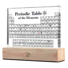 Periodic Table with Real Elements Inside, Table of Elements, Acrylic Periodic Table Display with 83 Elements & 7 Color Lights