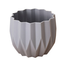 Vase en grès contemporain, touche de modernité : vase à fleurs en plastique durable avec système de drainage efficace, aspect céramique,
