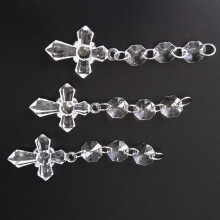 Remplacement de cristaux pour lustres, ornements en forme de cœur en cristal avec décor en acrylique transparent et anneaux brisés en métal pour