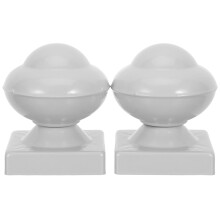 2St Witte Metalen Hekpost Afdekkap Decoratief En Waterdicht