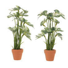 2St Mini Nep Monstera Blad Plant Voor Poppenhuis En Mini
