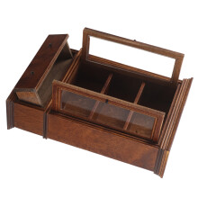 1Miniberken Klassieke Poppenhuis Meubel Koffiekleur