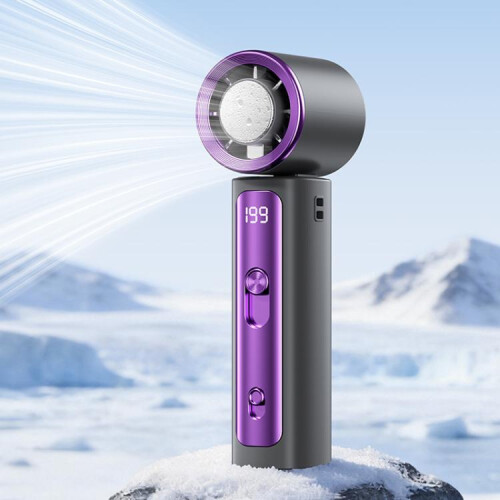 Y33 Mini-Handventilator mit Digitalanzeige (Grau)HY 1