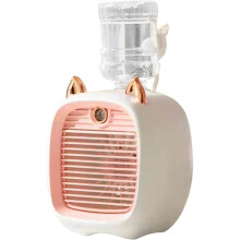 Mini ventilateur chat rose, rechargeable humidificateur maison bureau