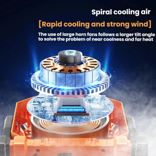 Remote Control USB Oscillating Fan Portable Light For Camping(Orange)HY 2