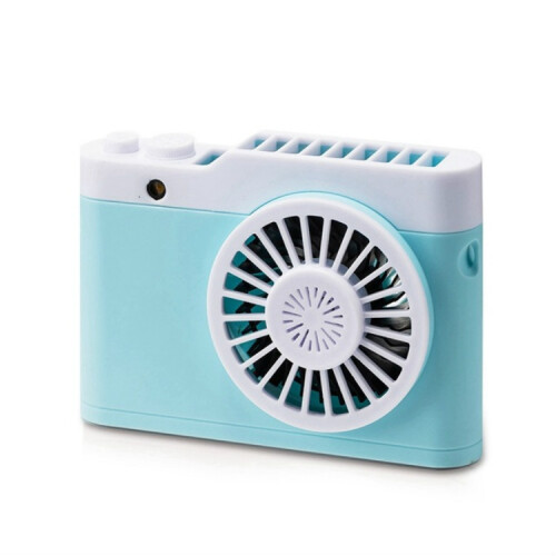 Draagbare mini USB oplaadbare cameraventilator, nekbandventilator (blauw)HY 1
