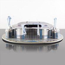 (63) 3D Puzzle Stadium Football Etihad Model Realistic 47 Pieces Easy Assembly No Glue Ideal Gift for Fans Develops Manual Skills Compact Size