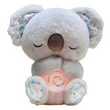 (Gray Koala) Baby Musical Capybara Plush with Breathing Motion, Anxiety Relief Capybara Calming Snuggle Plush for Boys Girls Gift