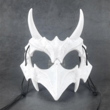 (A) Halloween Skull Party Mask Anime Dragon God Skeleton Half Face Dress Up Dragongod Yaksha Tengu Tooth Skullmask