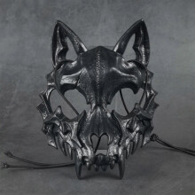 (L) Halloween Skull Party Mask Anime Dragon God Skeleton Half Face Dress Up Dragongod Yaksha Tengu Tooth Skullmask