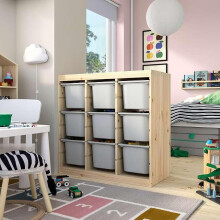 IKEA TROFAST Storage Unit with 9 Boxes 93x44x91cm